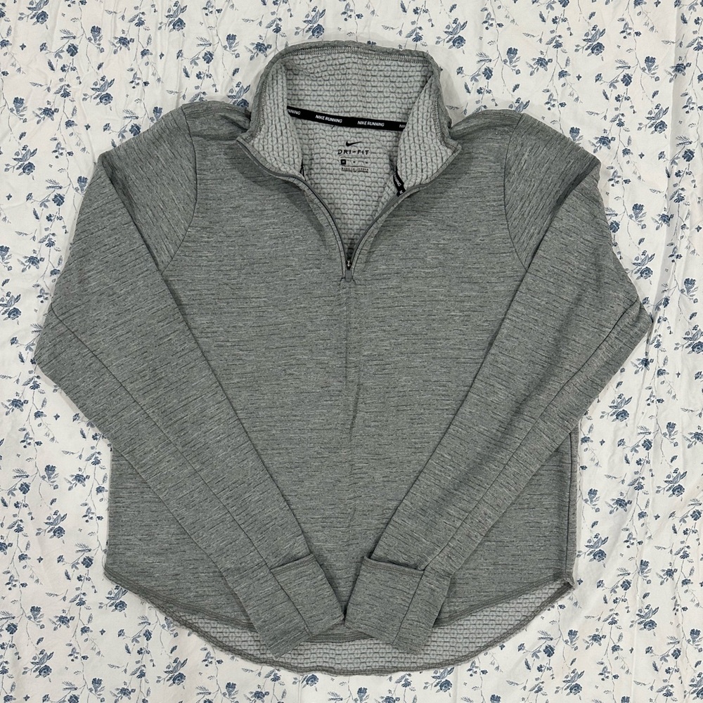 nike dry-fit running grey quarterzip